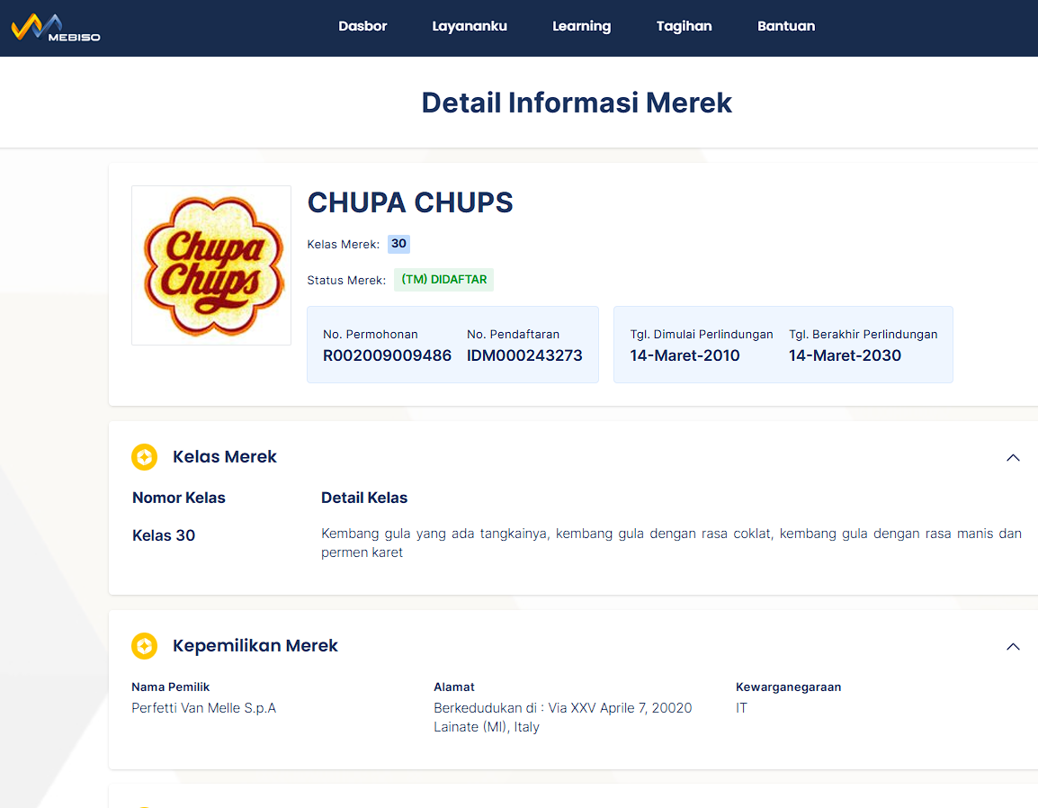 contoh merek dagang makanan chupa chups