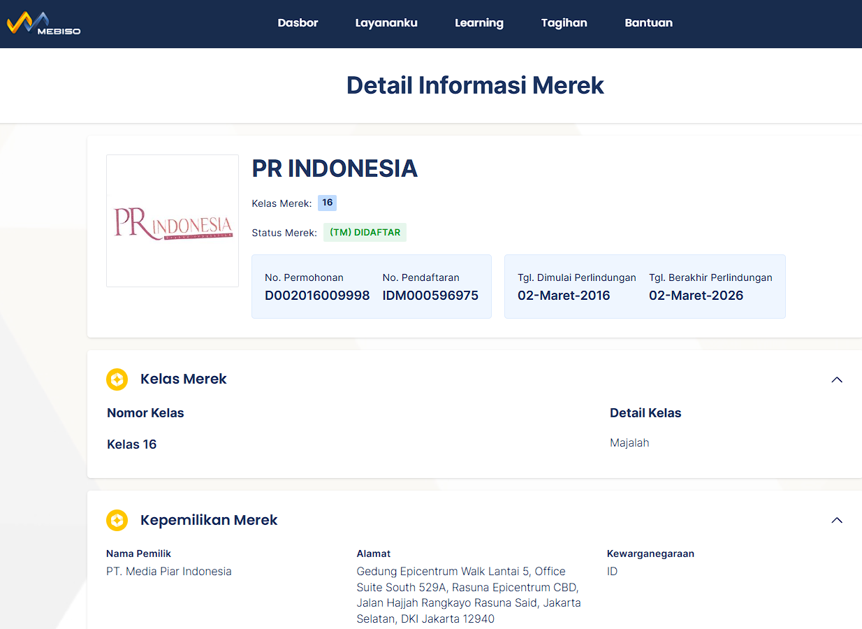 contoh hak merek pr indonesia