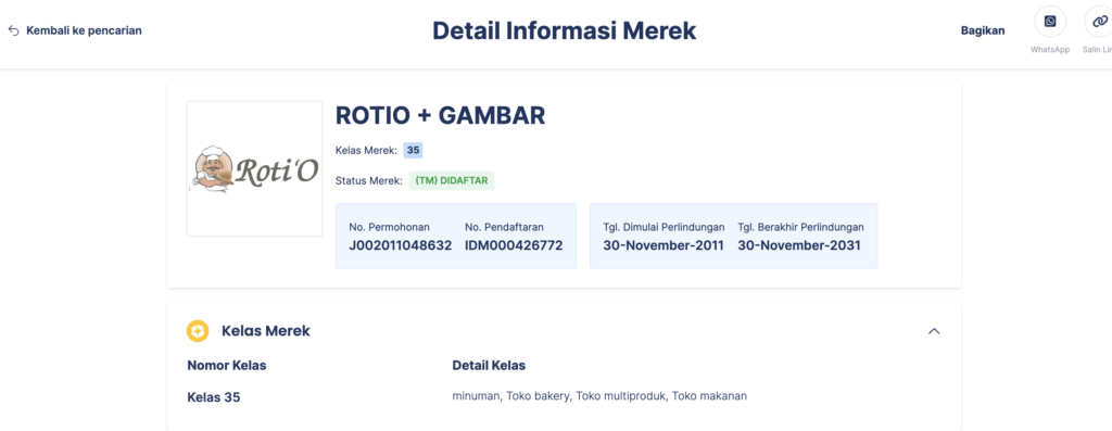 contoh merek roti o