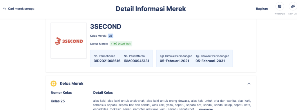 merek 3second