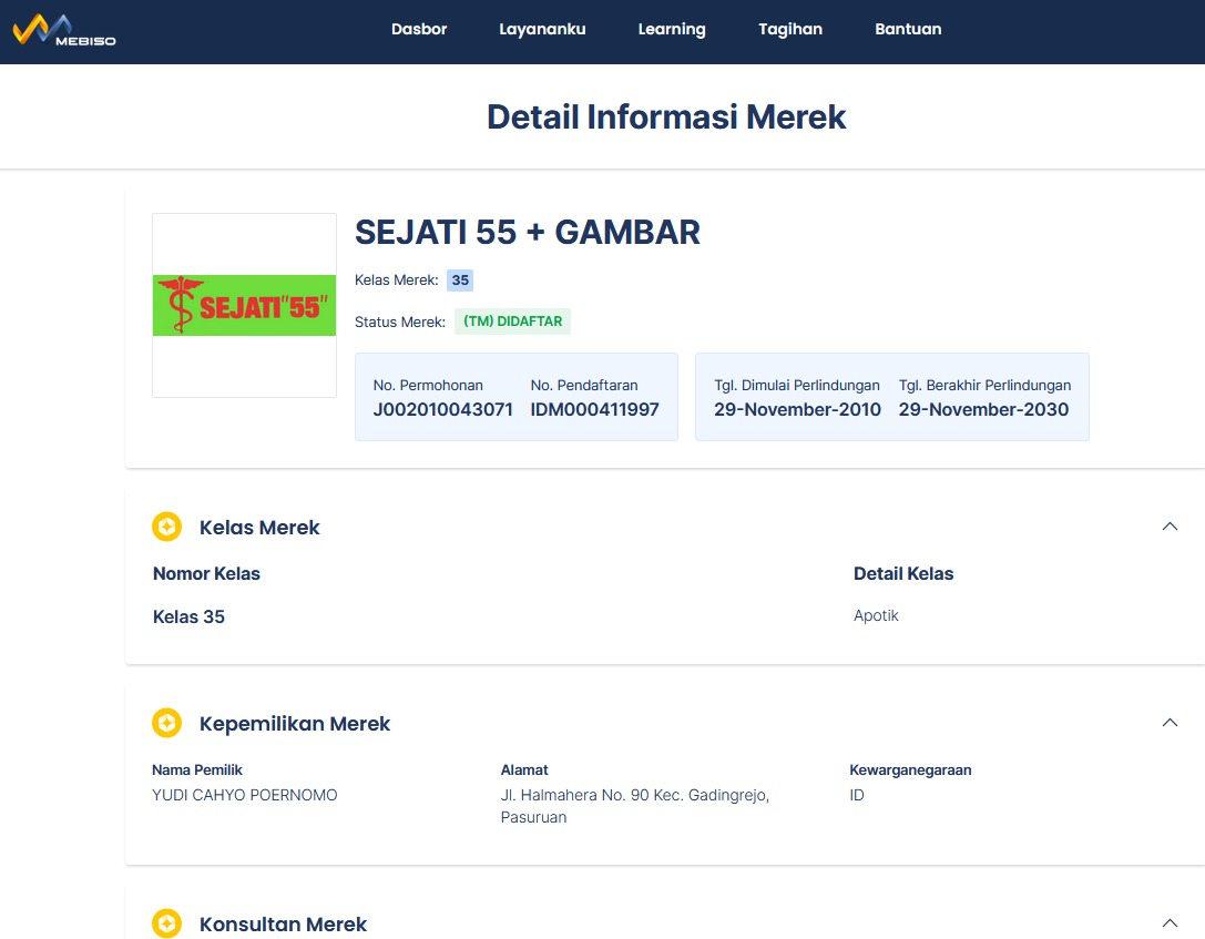 contoh merek gambar sejati 55