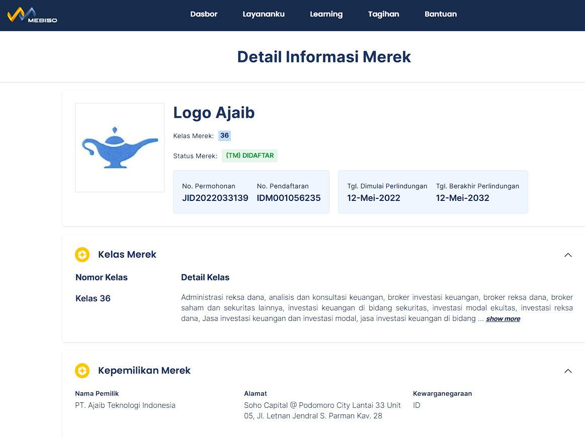 contoh merek startup