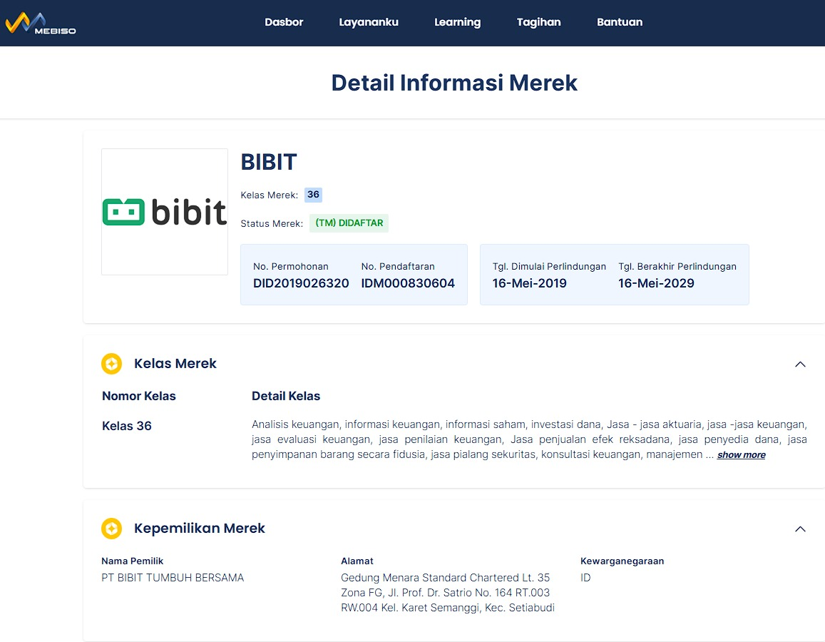 contoh merek bibit
