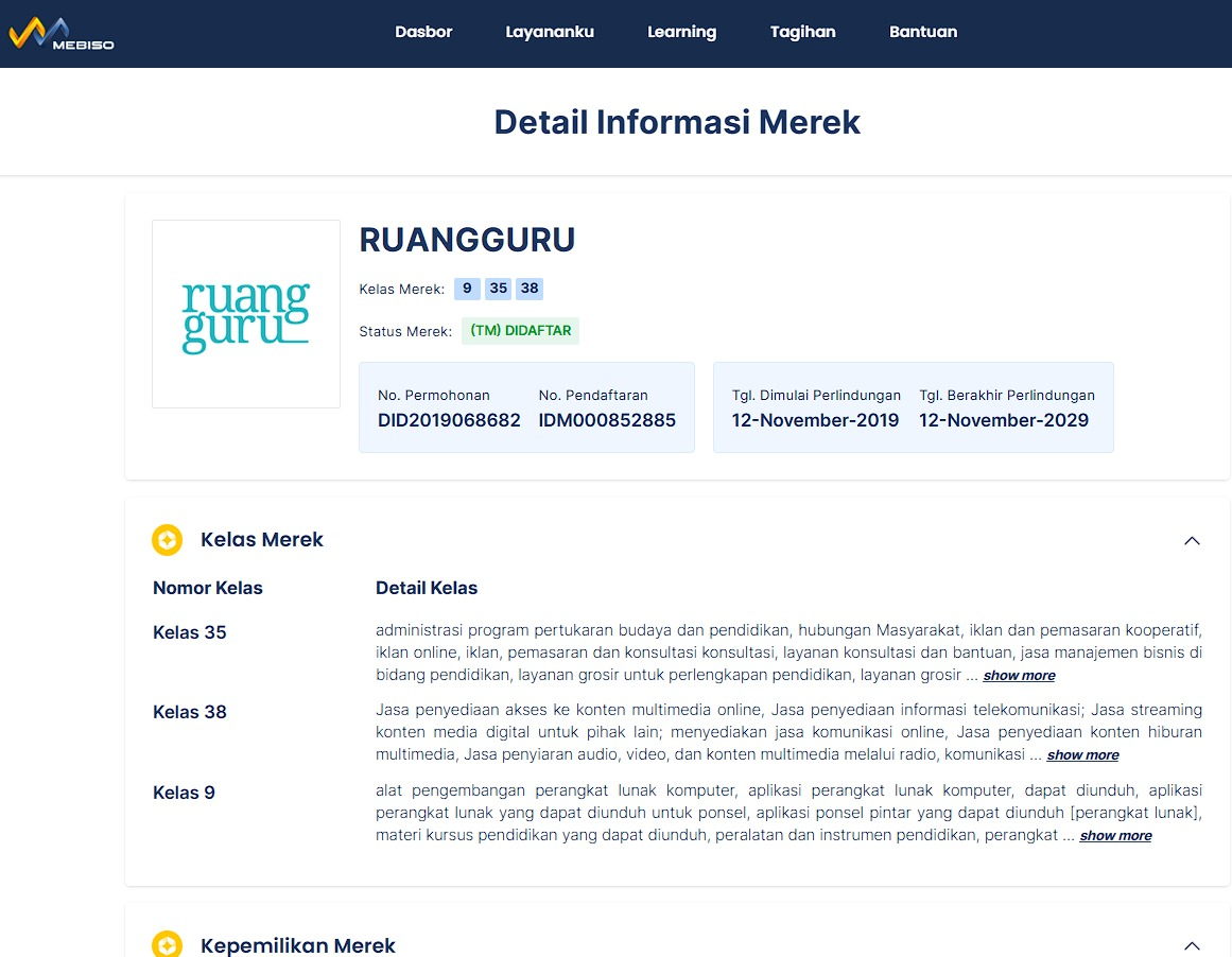 contoh merek startup ruangguru