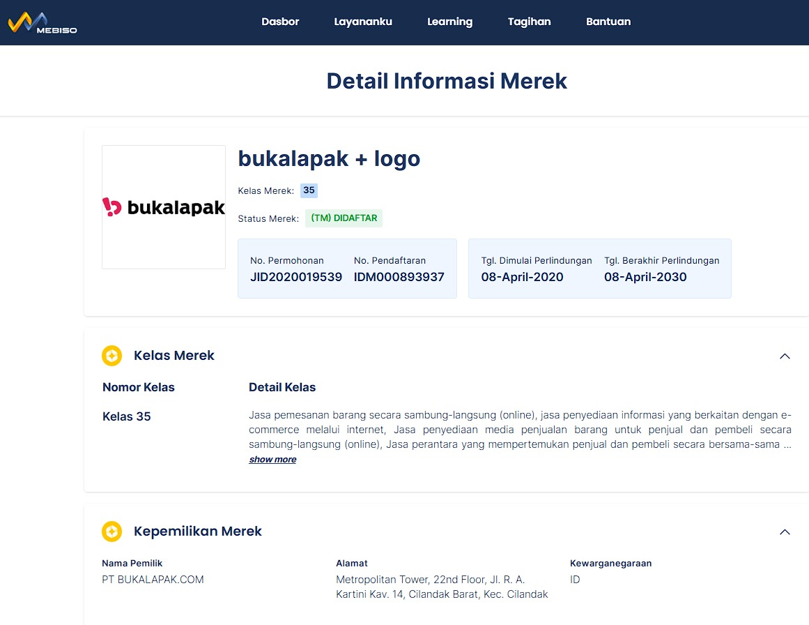 contoh merek startup bukalapak