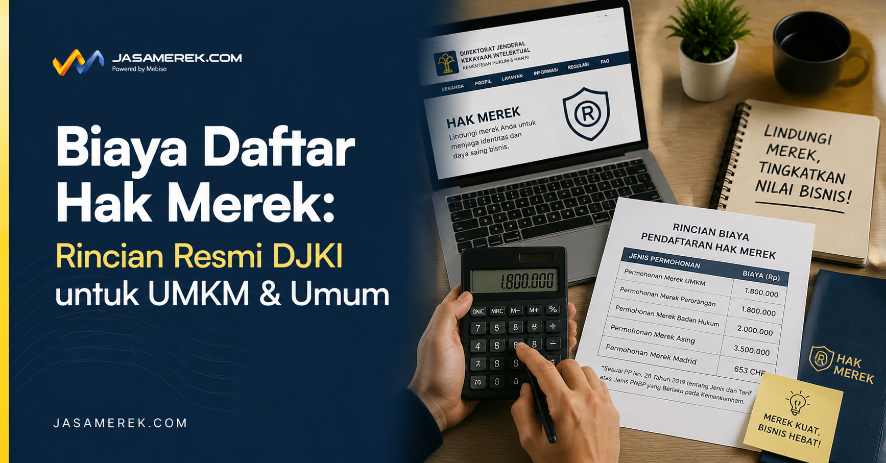 Biaya Daftar Hak Merek: Rincian Resmi DJKI untuk UMKM & Umum