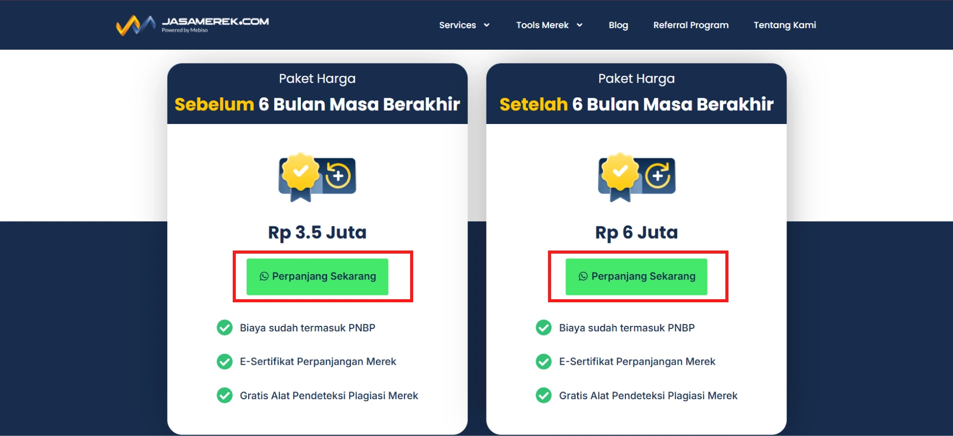 harga perpanjangan merek