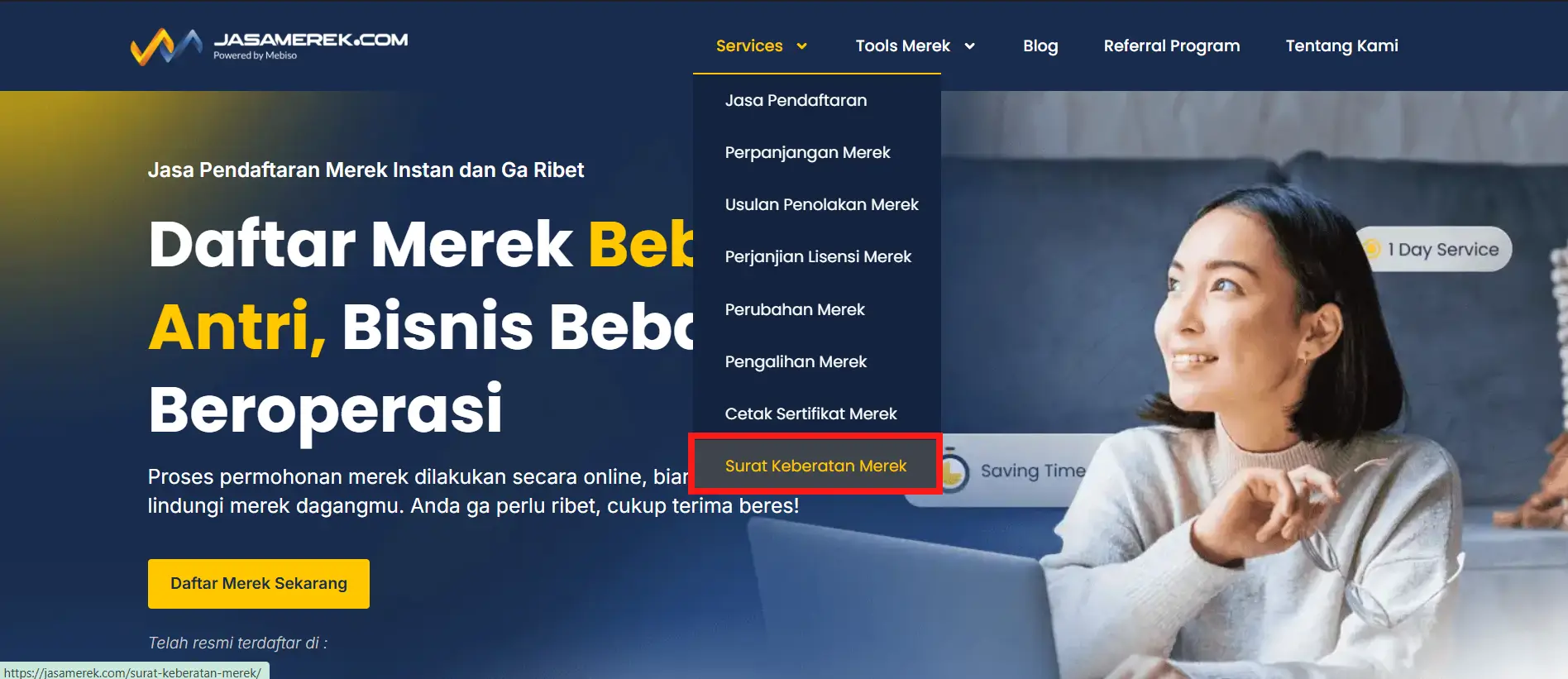 laman jasa merek